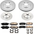4-Wheel Set Power Stop&reg; CRK1545 Front and Rear Genuine Geomet&reg; Coated Rotor and Low-Dust Ceramic Brake Pad Kit