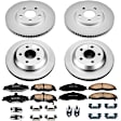 4-Wheel Set Power Stop&reg; CRK1548 Front and Rear Genuine Geomet&reg; Coated Rotor and Low-Dust Ceramic Brake Pad Kit