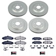 CRK1560 Front and Rear Brake Disc and Pad Kit, Plain Surface, 5 Lugs, 305 mm, Ceramic, Z17 Evolution Geomet Coated