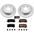 2011 Mitsubishi Lancer - Rear Brake Disc and Pad Kit, Geomet Coated, Plain Surface, 5 Lugs, 302 mm, Ceramic, 2.4L 4Cyl, Z17 Evolution Geomet Coated