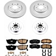 4-Wheel Set Power Stop&reg; CRK166 Front and Rear Genuine Geomet&reg; Coated Rotor and Low-Dust Ceramic Brake Pad Kit