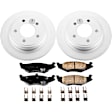 CRK1667 Rear Brake Disc and Pad Kit, Plain Surface, 5 Lugs, 269.49 mm, Ceramic, Z17 Evolution Geomet Coated