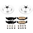 CRK1687 Rear Brake Disc and Pad Kit, Geomet Coated, Plain Surface, 5 Lugs, 270 mm, Ceramic, Z17 Evolution Geomet Coated