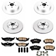 4-Wheel Set Power Stop&reg; CRK1705 Front and Rear Genuine Geomet&reg; Coated Rotor and Low-Dust Ceramic Brake Pad Kit