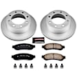 CRK1799 Rear Brake Disc and Pad Kit, Geomet Coated, Plain Surface, 8 Lugs, 340 mm, Ceramic, Z17 Evolution Geomet Coated
