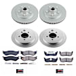 CRK1880 Front and Rear Brake Disc and Pad Kit, Plain Surface, 5 Lugs, 308 mm, Ceramic, RWD, Z17 Evolution Geomet Coated