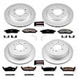 4-Wheel Set Power Stop&reg; CRK1944 Front and Rear Genuine Geomet&reg; Coated Rotor and Low-Dust Ceramic Brake Pad Kit