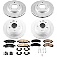 4-Wheel Set Power Stop&reg; CRK2006 Front and Rear Genuine Geomet&reg; Coated Rotor and Low-Dust Ceramic Brake Pad Kit
