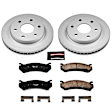 2001 Chevrolet Silverado 1500 - Front Brake Disc and Pad Kit, Geomet Coated, Plain Surface, 6 Lugs, 305 mm, Ceramic, 4.3L 6Cyl, Z17 Evolution Geomet Coated