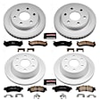 1999 Chevrolet Silverado 1500 - Front and Rear Brake Disc and Pad Kit, Geomet Coated, Plain Surface, 6 Lugs, 305 mm, Ceramic, 4.8L 8Cyl, Z17 Evolution Geomet Coated