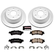 CRK2018 Rear Brake Disc and Pad Kit, Geomet Coated, Plain Surface, 6 Lugs, 324 mm, Ceramic, Z17 Evolution Geomet Coated