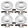 4-Wheel Set Power Stop&reg; CRK2023 Front and Rear Genuine Geomet&reg; Coated Rotor and Low-Dust Ceramic Brake Pad Kit