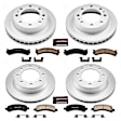 4-Wheel Set Power Stop&reg; CRK2025 Front and Rear Genuine Geomet&reg; Coated Rotor and Low-Dust Ceramic Brake Pad Kit