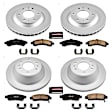 4-Wheel Set Power Stop&reg; CRK2058 Front and Rear Genuine Geomet&reg; Coated Rotor and Low-Dust Ceramic Brake Pad Kit