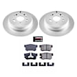 2014 Honda CR-V - Rear Brake Disc and Pad Kit, Geomet Coated, Plain Surface, 5 Lugs, 304.4 mm, Ceramic, 2.4L 4Cyl, Z17 Evolution Geomet Coated