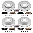 4-Wheel Set Power Stop&reg; CRK2060 Front and Rear Genuine Geomet&reg; Coated Rotor and Low-Dust Ceramic Brake Pad Kit