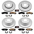4-Wheel Set Power Stop&reg; CRK2062 Front and Rear Genuine Geomet&reg; Coated Rotor and Low-Dust Ceramic Brake Pad Kit