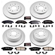 4-Wheel Set Power Stop&reg; CRK2070 Front and Rear Genuine Geomet&reg; Coated Rotor and Low-Dust Ceramic Brake Pad Kit
