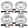 4-Wheel Set Power Stop&reg; CRK2073 Front and Rear Genuine Geomet&reg; Coated Rotor and Low-Dust Ceramic Brake Pad Kit