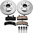 CRK2126 Front Brake Disc and Pad Kit, Plain Surface, 5 Lugs, 295 mm, Ceramic, 4WD, Z17 Evolution Geomet Coated
