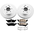 CRK2137 Front Brake Disc and Pad Kit, Plain Surface, 6 Lugs, 287 mm, Ceramic, Z17 Evolution Geomet Coated