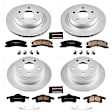 4-Wheel Set Power Stop&reg; CRK2150 Front and Rear Genuine Geomet&reg; Coated Rotor and Low-Dust Ceramic Brake Pad Kit