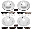4-Wheel Set Power Stop&reg; CRK2154 Front and Rear Genuine Geomet&reg; Coated Rotor and Low-Dust Ceramic Brake Pad Kit