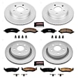 4-Wheel Set Power Stop&reg; CRK2164 Front and Rear Genuine Geomet&reg; Coated Rotor and Low-Dust Ceramic Brake Pad Kit