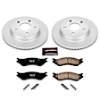CRK2165 Front Brake Disc and Pad Kit, Geomet Coated, Plain Surface, 5 Lugs, 336 mm, Ceramic, Z17 Evolution Geomet Coated