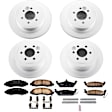 4-Wheel Set Power Stop&reg; CRK2188 Front and Rear Genuine Geomet&reg; Coated Rotor and Low-Dust Ceramic Brake Pad Kit