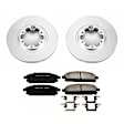 CRK2279 Front Brake Disc and Pad Kit, Geomet Coated, Plain Surface, 6 Lugs, 299 mm, Ceramic, Z17 Evolution Geomet Coated