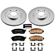 2004 Nissan Altima - Front Brake Disc and Pad Kit, Geomet Coated, Plain Surface, 5 Lugs, 296 mm, Ceramic, 2.5L 4Cyl, Z17 Evolution Geomet Coated