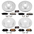 4-Wheel Set Power Stop&reg; CRK2291 Front and Rear Genuine Geomet&reg; Coated Rotor and Low-Dust Ceramic Brake Pad Kit
