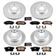 4-Wheel Set Power Stop&reg; CRK2295 Front and Rear Genuine Geomet&reg; Coated Rotor and Low-Dust Ceramic Brake Pad Kit