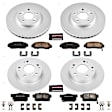 4-Wheel Set Power Stop&reg; CRK2297 Front and Rear Genuine Geomet&reg; Coated Rotor and Low-Dust Ceramic Brake Pad Kit