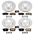 4-Wheel Set Power Stop&reg; CRK2298 Front and Rear Genuine Geomet&reg; Coated Rotor and Low-Dust Ceramic Brake Pad Kit
