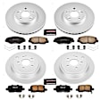 4-Wheel Set Power Stop&reg; CRK2303 Front and Rear Genuine Geomet&reg; Coated Rotor and Low-Dust Ceramic Brake Pad Kit
