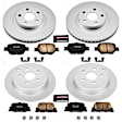 2009 Scion tC - Front and Rear Brake Disc and Pad Kit, Geomet Coated, Plain Surface, 5 Lugs, 268 mm, Ceramic, 2.4L 4Cyl, Z17 Evolution Geomet Coated