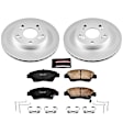 2008 Honda Civic - Front Brake Disc and Pad Kit, Geomet Coated, Plain Surface, 5 Lugs, 261.6 mm, Ceramic, 1.3L 4Cyl, Z17 Evolution Geomet Coated