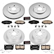 4-Wheel Set Power Stop&reg; CRK2407 Front and Rear Genuine Geomet&reg; Coated Rotor and Low-Dust Ceramic Brake Pad Kit