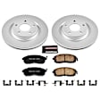 CRK241 Front Brake Disc and Pad Kit, Plain Surface 5 Lugs 296 mm Ceramic Z17 Evolution Geomet Coated