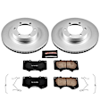 CRK2421 Front Brake Disc and Pad Kit, Geomet Coated, Plain Surface, 6 Lugs, 337.8 mm, Ceramic, Z17 Evolution Geomet Coated