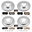 4-Wheel Set Power Stop&reg; CRK2422 Front and Rear Genuine Geomet&reg; Coated Rotor and Low-Dust Ceramic Brake Pad Kit