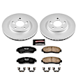 CRK2435 Front Brake Disc and Pad Kit, Geomet Coated, Plain Surface, 5 Lugs, 296 mm, Ceramic, Z17 Evolution Geomet Coated