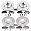 4-Wheel Set Power Stop&reg; CRK2449 Front and Rear Genuine Geomet&reg; Coated Rotor and Low-Dust Ceramic Brake Pad Kit
