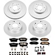 4-Wheel Set Power Stop&reg; CRK2557 Front and Rear Genuine Geomet&reg; Coated Rotor and Low-Dust Ceramic Brake Pad Kit
