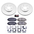 CRK2558 Front Brake Disc and Pad Kit, Geomet Coated, Plain Surface, 5 Lugs, 282 mm, Ceramic, Z17 Evolution Geomet Coated