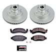 CRK2578 Front Brake Disc and Pad Kit, Geomet Coated, Plain Surface, 5 Lugs, 298 mm, Ceramic, Z17 Evolution Geomet Coated