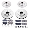 4-Wheel Set Power Stop&reg; CRK2703 Front and Rear Genuine Geomet&reg; Coated Rotor and Low-Dust Ceramic Brake Pad Kit