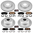 2004 Infiniti G35 - Front and Rear Brake Disc and Pad Kit, Plain Surface, 5 Lugs, 291.9 mm, Ceramic, AWD, 3.5L 6Cyl, Z17 Evolution Geomet Coated